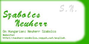 szabolcs neuherr business card